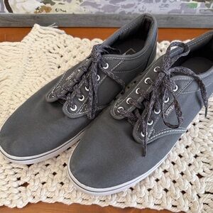 Vans Womens Size 10 Charcoal Gray Low Top Canvas Sneakers
